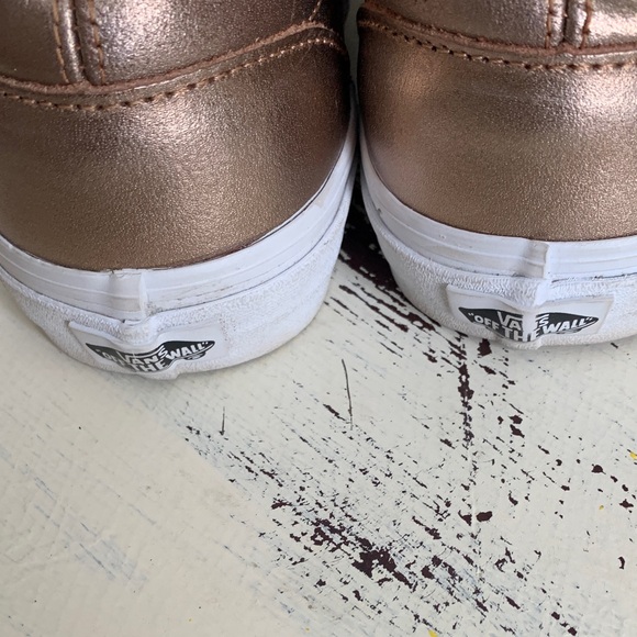 Vans Rose Gold Metallic Slip on Sneakers - Picture 6 of 6